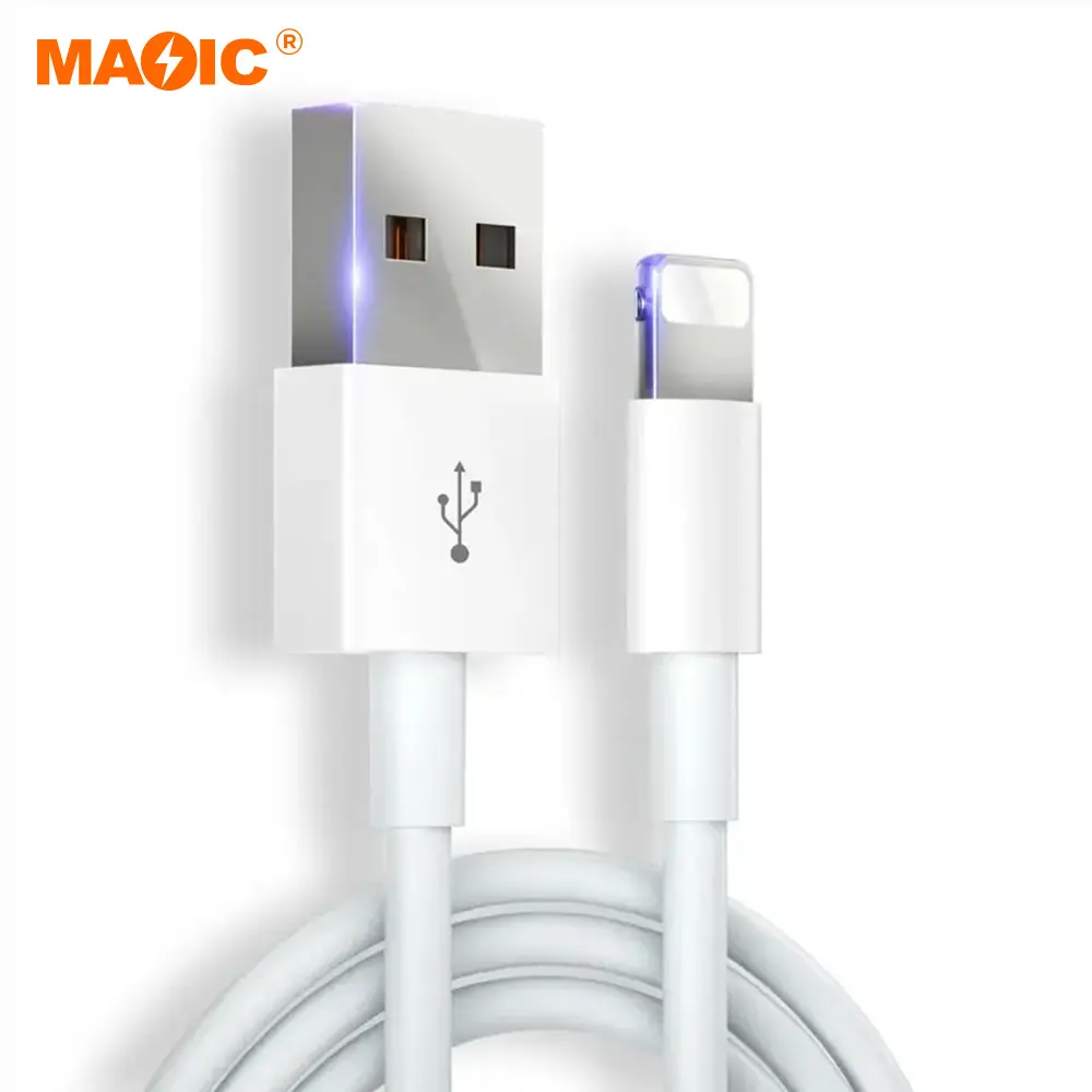 Wholesale USB Cable for I Phone 11 X 8 7 6 6S 5 5S Charger Cable Data Transmission Mobile Phone PVC for Iphone 3A Fast Charging