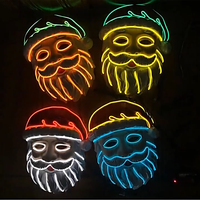 Halloween effrayant fête masques swire led rave casque cosplay prop bar mascarade néon led masques