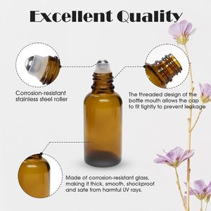 Botella de Vidrio Ámbar para Aceites Esenciales, Gotero para Suero para el Cuidado de la Piel, Gotas para Ojos, 5ml 10ml 15ml 20ml 30ml 50ml, Impresión Serigráfica - Product Image 3
