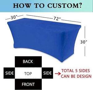 Housse de table publicitaire personnalisable en tissu Spandex de 6 pieds pour événements, mariages et anniversaires - Product Image 3