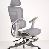 Chaise de bureau moderne ergonomique, fauteuil inclinable en tissu maillé, appui-tête réglable, fonction pivotante, chaise élévatrice, fer en plastique