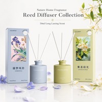 Diffuseur de parfum à bâtonnets longue durée OEM ODM 50 ml, diffuseur d'arômes naturels pour la maison, la chambre, la salle de bain, le bureau, vente en gros