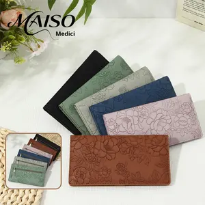 <span class=keywords><strong>MAISO</strong></span>-Cartera larga portátil de moda, cierre de cremallera RFID, diseño en relieve de microfibra, clip grande para efectivo, resistente al agua - Product Image 2