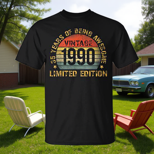 T-shirt vintage del 1990 per il 35° compleanno, edizione limitata, per adulti, unisex - Product Image 3