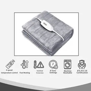 Cobertor elétrico padrão europeu portátil, 4 níveis, controlador, aquecedor doméstico inteligente, aquecedor elétrico