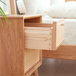 Solid Wood Modern Simple Nightstand with 2 Drawers for Bedroom Apartment Hotel Use - Product Image 3