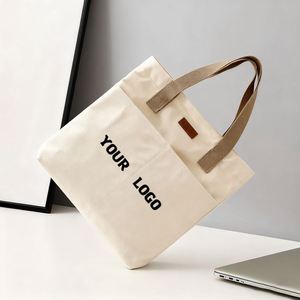 Sac fourre-tout de voyage et de shopping simple et portable de grande capacité, avec logo personnalisé, nouveau sac en toile tissée avec poignée en coton, réutilisable - Product Image 1