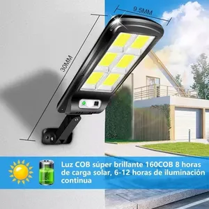 Phản xạ lampara năng lượng mặt trời LED 3 modos con bảng điều chỉnh + Kiểm soát màu Negro - Product Image 6