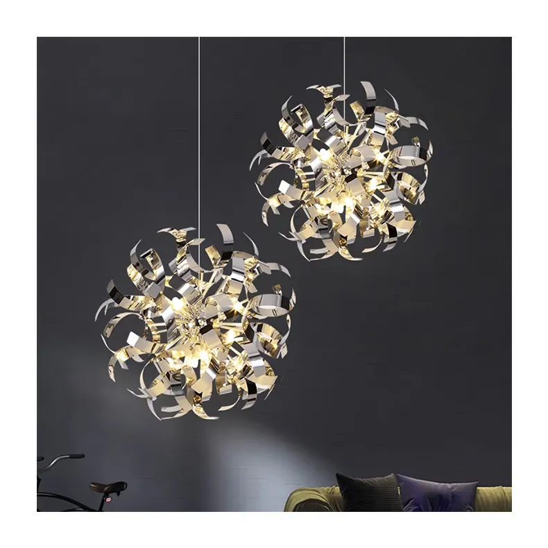 Matériau en acier inoxydable Luminaires suspendus classiques de luxe pour lustres d'intérieur à étincelles en cristal Plafonnier moderne et élégant