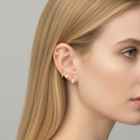 Bijoux en acier inoxydable chirurgical Maina, pendentif personnalisé, piercing de cartilage, boucle d'oreille à clou papillon en zircon cubique, vente en gros de bijoux