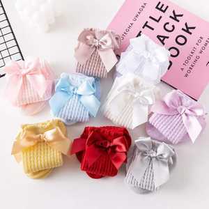 아름다운 디자인 유아 여아 망사 무릎 양말 대형 리본 도매 유아 무릎 양말 - Product Image 5