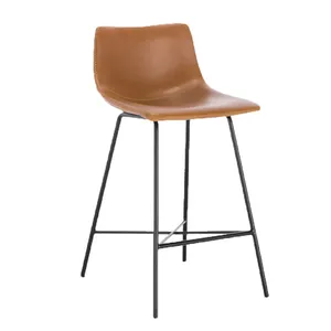 皮革柜台凳子高杆简约中国批发简约风格设计师复古现代软垫柜台凳子椅子