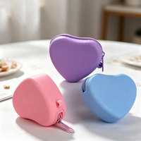 Tas Penyimpanan Kabel Data, Earphone, dan Kosmetik Bentuk Hati Mini, Dompet Silikon