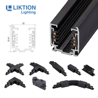Penjualan terlaris desain Modern 6 kabel 3 Tahap 1m 2m 3m LED Track aluminium Rail Sistem cahaya COB Track Spotlight Rail untuk penggunaan di toko