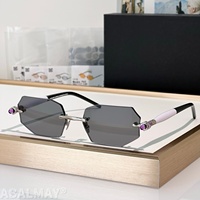KUB P63 56-17-145 Lunettes de soleil de haute qualité pour hommes et femmes, lunettes de soleil de créateur, style punk classique, luxe, acétate, titane, UV400, avec boîte