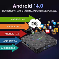 Reproductor Multimedia para TV Inteligente 8K, 4 GB de RAM, 64 GB de ROM, Alta Velocidad, Wifi6 5G, Decodificador Inteligente con Sistema Operativo Android 14