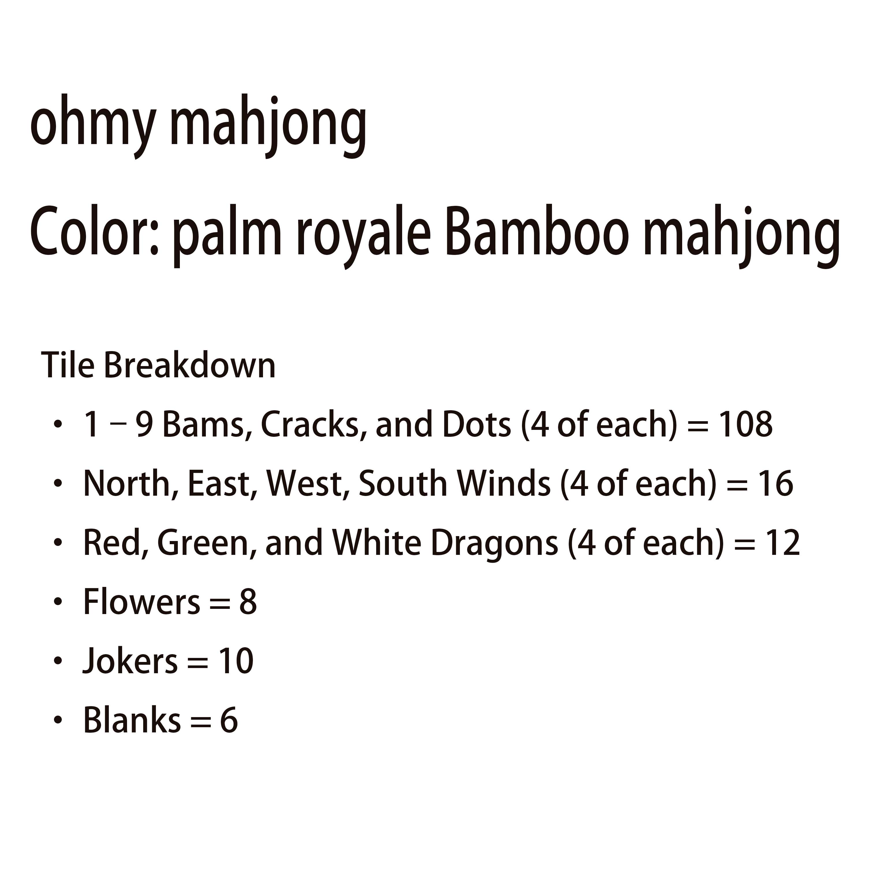 nouveau Bambou oh mon mahjong