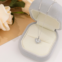 Collier long en argent sterling 925 pour femmes personnalisé chaîne tour de cou fin pendentif colliers de couple pour femmes