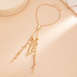 Colliers à pendentif goutte d'eau CCB à longue chaîne pour femmes, colliers à pampilles sexy pour femmes, accessoires de fête, bijoux de mode, cadeau - Product Image 3