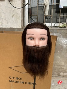Nuova Testa di Manichino con Barba Lunga per <span class=keywords><strong>Uomo</strong></span>, Capelli Umani Veri, Permanente, Tinti e Decolorati, 35cm, Bestseller in Cina per Formazione - Product Image 3