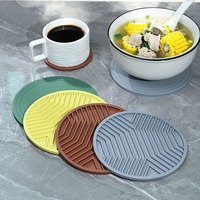 Sous-verre rond en silicone de 16 cm, tapis isolant thermique, set de table antidérapant, protection pour vaisselle de cuisine, pour pique-nique et utilisation en extérieur