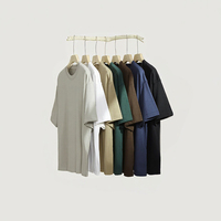 Hochwertige 100% Baumwolle Einfarbige Gestrickte Lässige Unifarbene T-Shirts Großhandel Schwergewichtige Professionelle Neue Maßgeschneiderte Unisex-Shirts