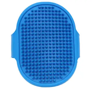 Wholesale Bathing Massage Brush Silicone Grooming Brush Pet Rubber Shampoo Comb with Adjustable Ring