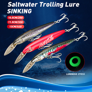 <span class=keywords><strong>Leurre</strong></span> de pêche Hard Minnow avec yeux 3D en plastique ABS, appât dur coulant, hameçons triples, pour eau douce et eau salée, matériel de pêche, support OEM ODM - Product Image 4