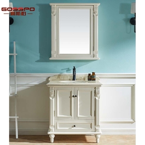 Stile europeo massello <span class=keywords><strong>antico</strong></span> legno di quercia bagno <span class=keywords><strong>lavabo</strong></span> <span class=keywords><strong>lavabo</strong></span> da pavimento con finitura oro specchio <span class=keywords><strong>antico</strong></span> Design moderno - Product Image 6