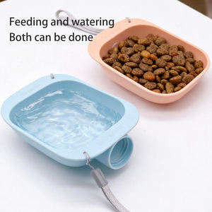 Small Portable Eco-Friendly ABS Waterproof IPX5 Animal Print Pet Feeder Bottle for <b>Dogs</b>-<b>Travel</b> & Outdoor Use - Product Image 2
