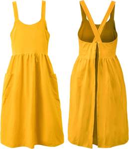 Delantal de trabajo de algodón para mujer con bolsillos delantal vestido X Cross Halter delantal para hornear Chef jardinería - Product Image 6