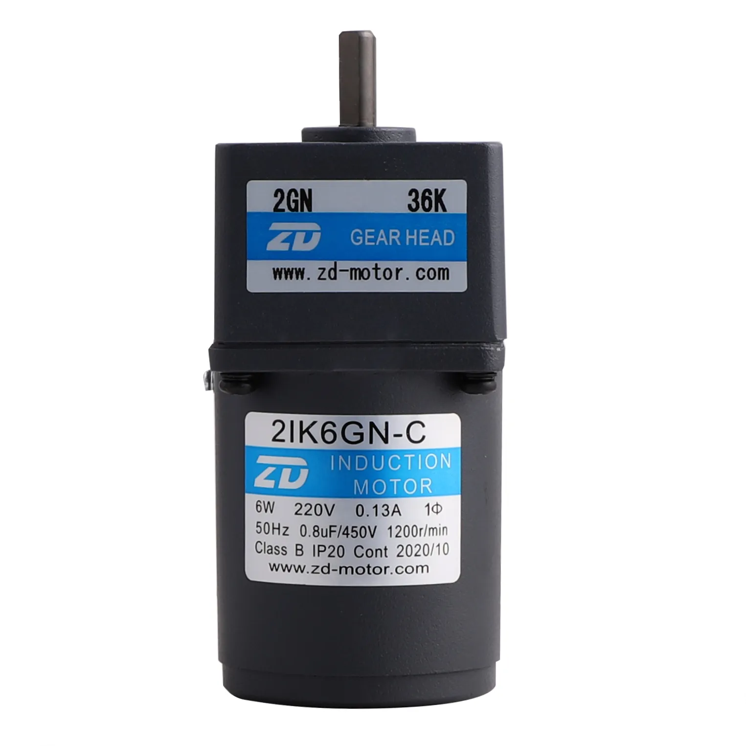 ZD Motor 6 W 60 mm AC 50/60 Hz 100 V Niedrigdrehzahl-Induktionsmotor 2IK6GN-AJ