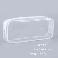 Grande trousse à crayons transparente en PVC pour filles, sac de papeterie pour étudiants avec un espace de rangement incroyablement important