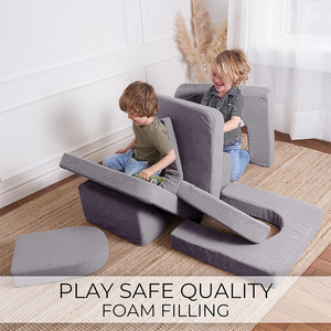 Ensemble de canapé en blocs de construction pour enfants 44x24x9, jouet d'escalade en mousse, structure de jeu intérieure, forme géométrique, matériau en tissu - Product Image 3