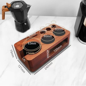 Prensador de Café Reutilizable de Madera con Mango de 51-63 mm, Almacenamiento y Soporte de Operación Integrado - Product Image 1