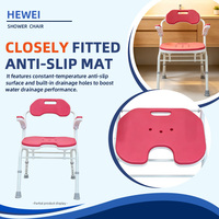 Chaise de douche en aluminium certifiée CE Classe II, siège de sécurité pliable léger pour salle de bain pour personnes âgées