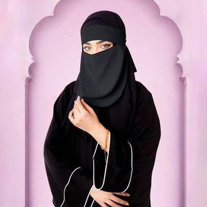 <span class=keywords><strong>Voile</strong></span> islamique léger pour le visage en gros respirant non traversant doux Niqabs femmes Nida embrasse monocouche Niqab <span class=keywords><strong>voile</strong></span> - Product Image 6