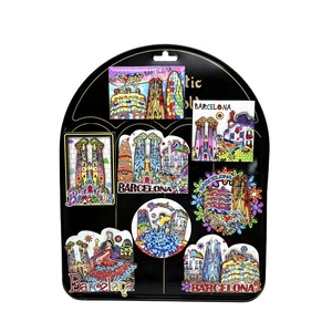 Imán de nevera personalizado con diseño de ciudades turísticas del mundo: Miami, Rica, Fiyi, Puerto Rico, Aruba, <span class=keywords><strong>Barcelona</strong></span> - Product Image 4