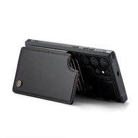 Étuis de téléphone portable antichoc en cuir PU gaufré au design professionnel avec porte-cartes pour S25 Ultra A56 5G