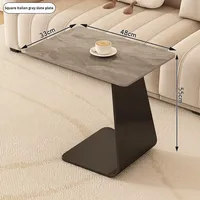 Table console en verre trempé en bambou de style européen, luxe léger, moderne, minimaliste, en forme de C, mobile, salon, meubles de maison