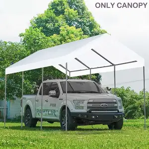 12'x20' Upgraded Carport Replacement Top Canopy Cover For Car Garage Shelter Tent Party Tent With Ball Bungees White