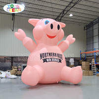 Mascotte géante gonflable personnalisée cochon rose avec ventilateur intégré, modèle animal publicitaire de la marque TOYS-OCEAN, taille personnalisable
