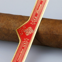 Autocollant adhésif en papier pour anneau de cigare, forme personnalisée, finition dorée, formes personnalisables