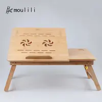 Multifuncional ajustable de escritorio plegable para ordenador portátil de bambú portátil de ordenador portátil mesa plegable mesa de ordenador portátil de bambú para la cama