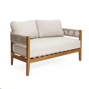 Modern Luxury Teak Frame PE <b>Rattan</b> Waterproof Leisure <b>Outdoor</b> Set for Beach Poolside Garden Park Patio-Hotel Use - Product Image 6