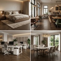Parquet en chêne à chevrons professionnel, OEM ODM, logo personnalisé disponible, usine certifiée ISO