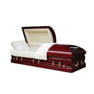 Caja de ataúd de madera maciza de estilo americano, ataúd funerario tallado de almacenamiento ajustable blanco de fábrica - Product Image 4