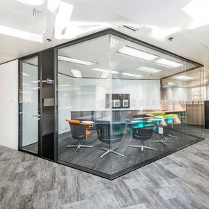 Tùy Chỉnh Thiết Kế Hiện Đại Duy Nhất Đôi Kính Phân Vùng Tường Cửa Chớp Kính Khung Modular Văn Phòng Tường Hội Thảo Nhà Văn Phòng Âm Thanh - Product Image 1