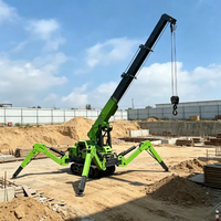Mini-grue araignée hydraulique télescopique pour petits espaces