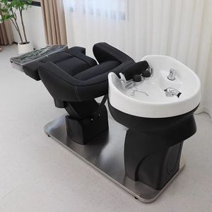 Fauteuil de lavage électrique réglable fabriqué en usine pour salons de coiffure et barbiers – Lit de lavage rotatif pratique - Product Image 4